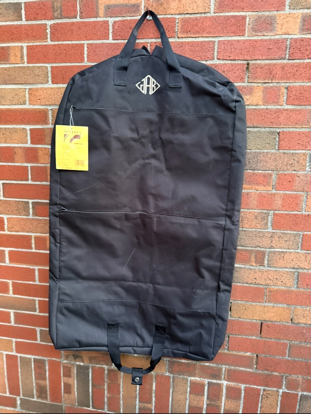 Toppers Heavy Duty Garment Bag Black 22x39 Monogram JAB New With Tags